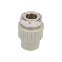 Муфта RTP с накидной гайкой на металлическом штуцере внутренняя резьба, D20х3/4 мм, серая 15915