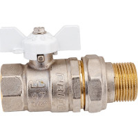 Шаровой кран LD латунь никель Pride Ду20 Ру40 ВР 107-5095