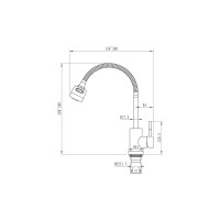 Смеситель для кухни Mixline гибкий металлический излив 35k MLSS-0302 505148