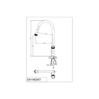 Смеситель для кухни с выдвижной лейкой DQ Bayern.Alfeld, хром DA1482501