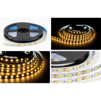 Светодиодная лента OGM 12в, 14,4вт/м, smd5050, 60д/м, ip20, 600лм/м, подложка 10мм, 5м, 3000к. / LSE-268