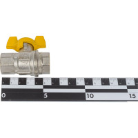 Шаровой кран для газа RUB ROMA 1/2 DN15 PN40, ВР-ВР, (S.84), бабочка S84D06