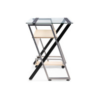 Компьютерный стол Woodville gunar silver gray/clear glass 11976