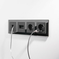 Двойная розетка Ethernet RJ-45 WERKEL черный матовый a051616