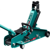 Подкатной домкрат с увеличенным подъемом и фиксатором KRAFTOOL S-PIN 2.5т, 140-385 мм, в кейсе 43457-2.5-K
