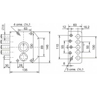 Накладной замок Siblock ЗНСЗ-4, 4 ключа 479