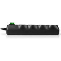 Фильтр SVEN SF-08E-16 5,0 м (8 розеток с защитными шторками,16А) черный, цветная коробка SV-021726