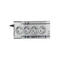 Стабилизатор SVEN VR-F1000 (≤320Вт, Вх.184-285V,4 × CEE7/4 (2*AVR, 2*сетевой фильтр) серебро SV-018818