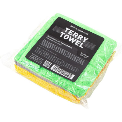 Shine systems Terry Towel - универсальная микрофибра без оверлока 4040см, 6 шт SS582