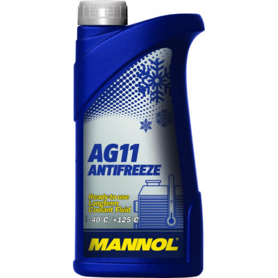 MANNOL ANTIFREEZE LONGTERM AG11 1 л. Готовый раствор охлаждающей жидкости антифриз синий 2036