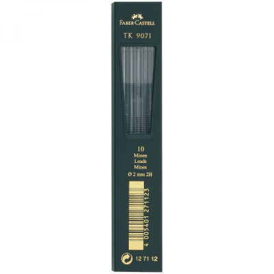 Faber-Castell Грифели для цанговых карандашей TK 9071 , 10шт., 2,0мм, 2H 127112