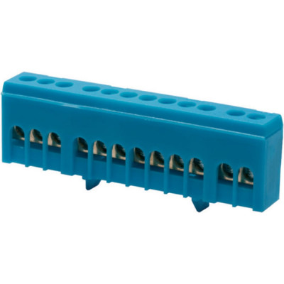 TEHNOPLAST Изолированная шина N голубой для din-рейки - 12 отверстий N/12 PN131460