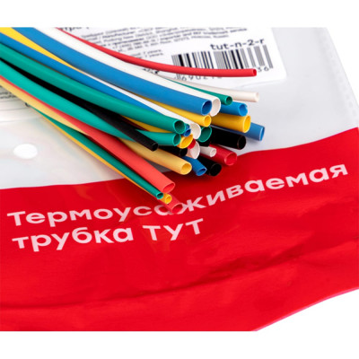 EKF Набор ТУТ нг: 6 цветов по 5шт. Разного диаметра (1/0,5; 1,5/0,75; 2/1; 2,5/1,25; 3/1,5) 100мм. PROxima tut-n-2-r