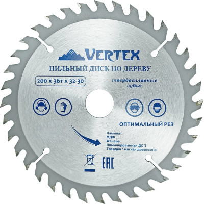 vertextools ПИЛЬНЫЙ ДИСК ПО ДЕРЕВУ 200х36тх32-30 200-36-32