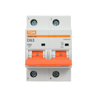 Автоматический выключатель TDM ELECTRIC ВА47-100 2Р 63А 10кА D SQ0207-0020