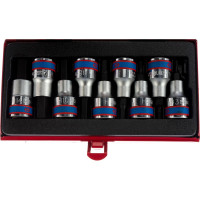 Набор торцевых насадок (1/2", HEX, 3-14 мм, L = 60 мм, 9 предметов) KING TONY 4110PR