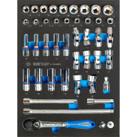 Набор торцевых головок с принадлежностями (3/8", ложемент, 44 предмета) KING TONY 9-3544MRV