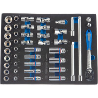 Набор торцевых головок с принадлежностями (3/8", ложемент, 44 предмета) KING TONY 9-3544MRV