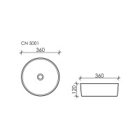 Накладной умывальник чаша Ceramicanova круглая Element 360х360х120 мм CN5001