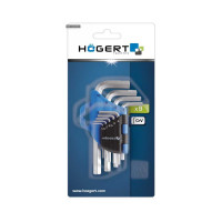 Набор шестигранных Г-образных ключей HOEGERT TECHNIK 1,5-10 мм, CrV, 9 шт HT1W802