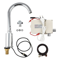 Смеситель сенсорный для раковины, высокий С образный излив, латунный корпус, цвет ХРОМ. Brimix 081