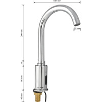 Смеситель сенсорный для раковины, высокий С образный излив, латунный корпус, цвет ХРОМ. Brimix 081