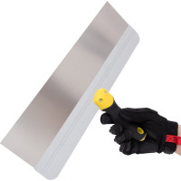 Фасадный нержавеющий шпатель FIT Профи, прорезиненная ручка с металлическим бойком 450 мм 06447