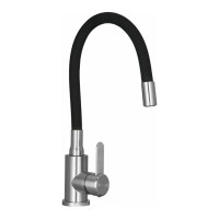 Смеситель WISENT для кухни с гибким изливом из нержавеющей стали W74004-02