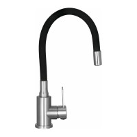 Смеситель WISENT для кухни с гибким изливом из нержавеющей стали W74004-02