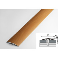 Порог прямой скрытый алюминиевый декоративный (35 мм, 1,8 м, Бук) ЛУКА 00000001561