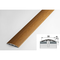 Порог прямой скрытый алюминиевый декоративный (35 мм, 1,8 м, Орех) ЛУКА 00000002349