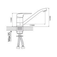 Смеситель для кухни Ekko с гайкой E49104