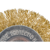 Щётка-крацовка латунированная для дрели (75 мм; ц/х; мягкая; плоская/шпилька) Orientcraft CIRS07530015