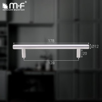 Ручка-рейлинг MF d=12 mm 128/178, матовый хром 11142v