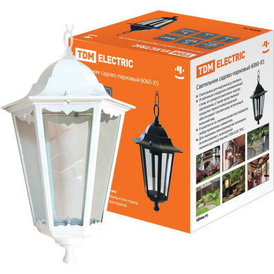Садово-парковый светильник TDM ELECTRIC 6060-25 шестигранник, 60Вт, подвес, белый SQ0330-0065