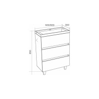 Тумба с раковиной Marka One в ванную Bumble 50см напольная с 2 ящиками У88747