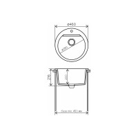 Кухонная мойка Polygran ATOL-460 (№14 Серый) 678880