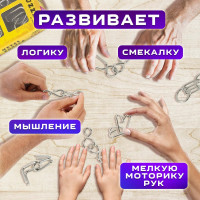 Головоломки металлические ЗОЛОТАЯ СКАЗКА уровень сложности ЛЮБИТЕЛЬ 6 шт. 662088