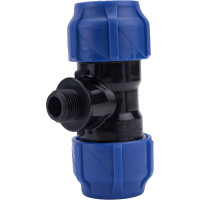 Компрессионный переходной тройник VALFEX ПНД, с наружной резьбой, 32-1/2"-32 1210023201232