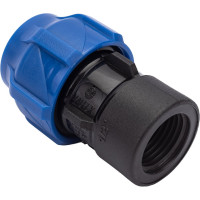 Компрессионная соединительная муфта VALFEX ПНД, с внутренней резьбой, 20x1/2" 121001220012