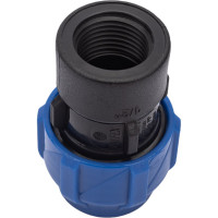 Компрессионная соединительная муфта VALFEX ПНД, с внутренней резьбой, 20x1/2" 121001220012