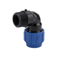 Компрессионный отвод VALFEX ПНД, с наружной резьбой, 20x3/4" 1210012420034