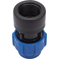 Компрессионная соединительная муфта VALFEX ПНД, с внутренней резьбой, 20x3/4" 121001220034