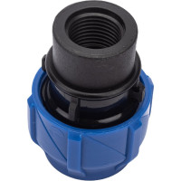 Компрессионная соединительная муфта VALFEX ПНД, с внутренней резьбой, 25x1/2" 121001225012