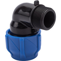 Компрессионный отвод VALFEX ПНД, с наружной резьбой, 25x3/4" 1210012425034