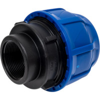 Компрессионная соединительная муфта VALFEX ПНД, с внутренней резьбой, 63x1 1/2" 121001263112
