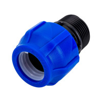 Компрессионная соединительная муфта VALFEX ПНД, с наружной резьбой, 25x1" 121001125100