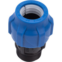 Компрессионная соединительная муфта VALFEX ПНД, с наружной резьбой, 20x3/4" 121001122120