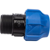 Компрессионная соединительная муфта VALFEX ПНД, с наружной резьбой, 20x3/4" 121001122120