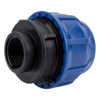 Компрессионная соединительная муфта VALFEX ПНД, с внутренней резьбой, 63x1 1/4" 121001263114